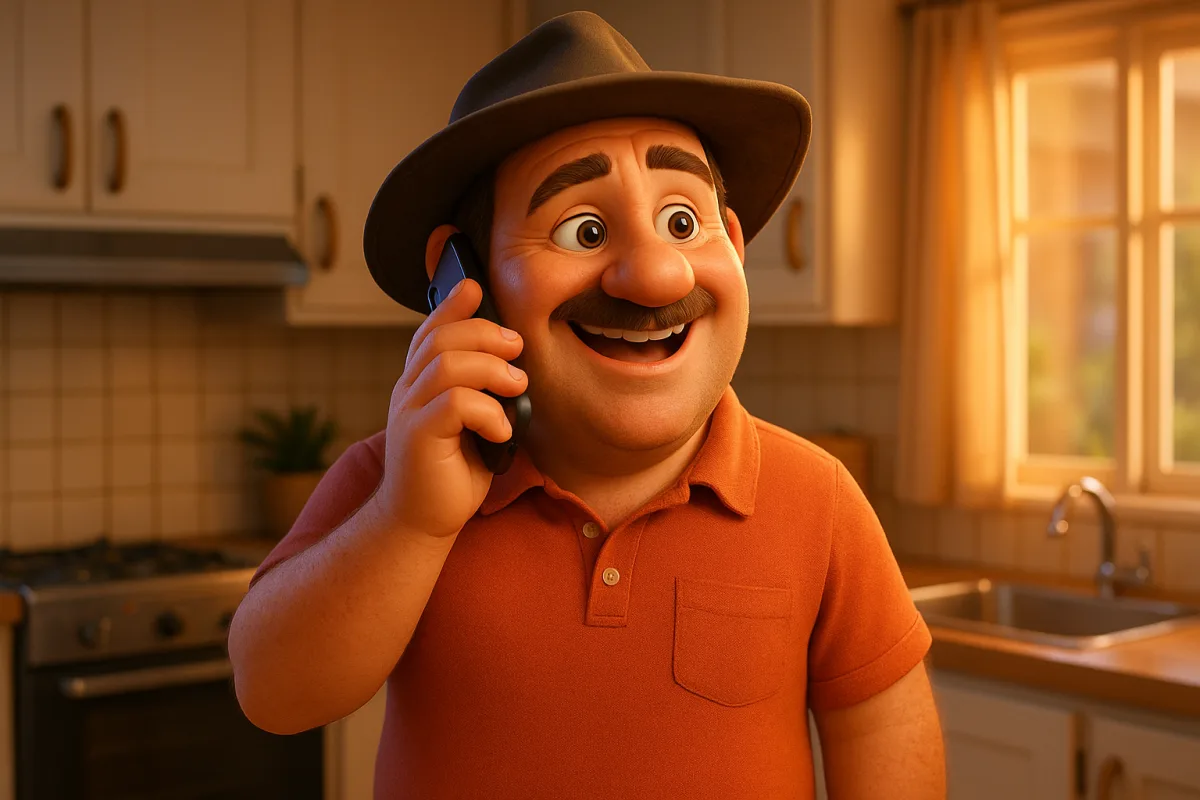 A homeowner calling to book a tradesperson for a job